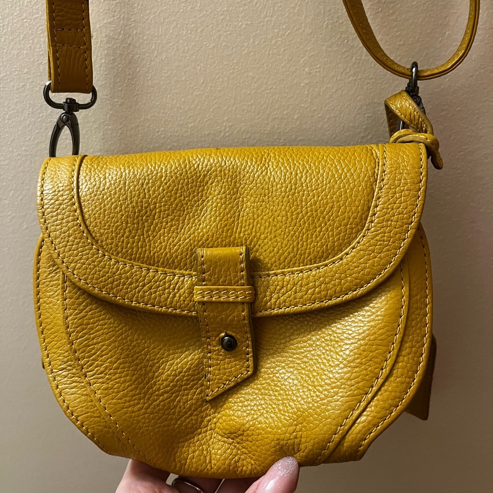 Yellow Leather Crossbody Bag